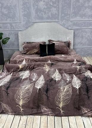 Плюшева постільна білизна євро розмір colorful home 05