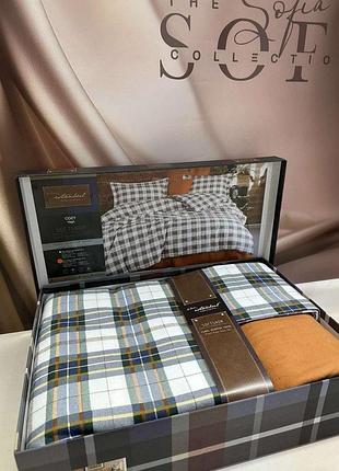 Постельное белье фланелевое байковое семейный размер istanbul cozy yesil