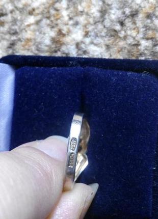 Кольцо 925 пробы серебро в позолоте узорчатое5 фото