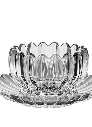 Набор пиал с блюдцем 6 шт из стекла 300 мл для десертов hp-yh-6