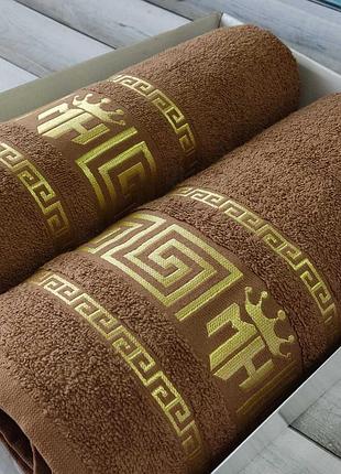 Набір махрових рушників банне та лицьове moz home туреччина бежевий