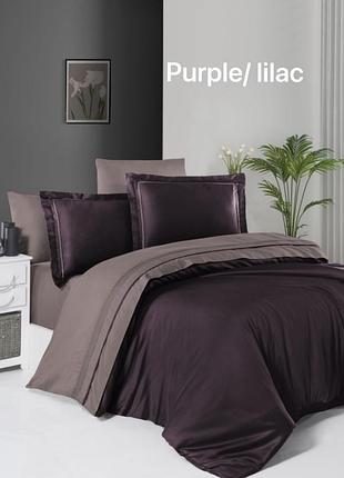 Постельное белье сатин delux евро размер first choice purple lilac