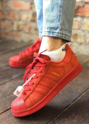 Adidas superstar red🆕 шикарные кроссовки адидас🆕 купить наложенный платёж7 фото