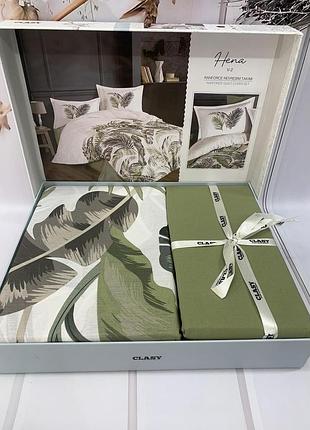 Постельное белье ранфорс евро размер clasy hena green