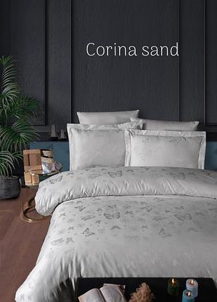 Постельное белье сатин жаккард first choice corina sand евро размер