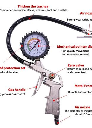 220psi багатофункціональний датчик тиску повітря в шинах автомобіль мотоцикл пневмоінструмент компресор інструменти для накачуванн