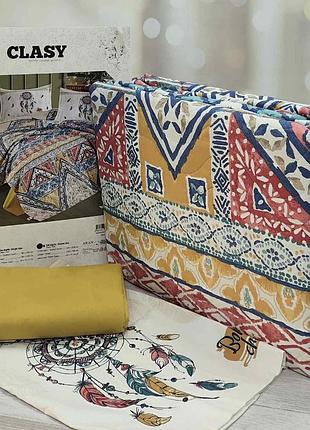 Постельное белье со стеганным покрывалом 4 сезона евро размер clasy 08