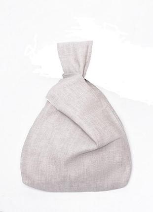 Льняная сумка на запястье lintex 23х33 серая