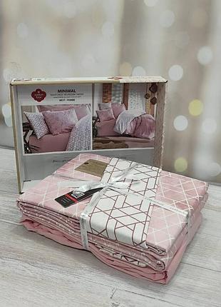 Постільна білизна з простирадлом на гумці ранфорс євро розмір cotton box best