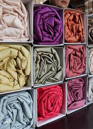 Сатинове простирадло на гумці 180х200 см і 2 наволочки belizza туреччина оливкова