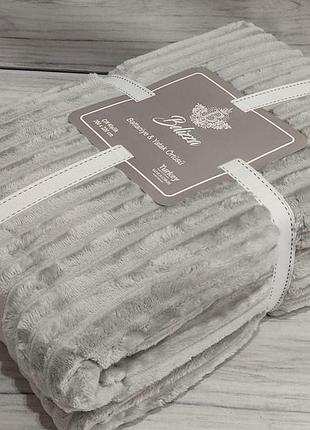 Плед мікрофібра євро розмір 200 на 220 см belizza home світло сірий