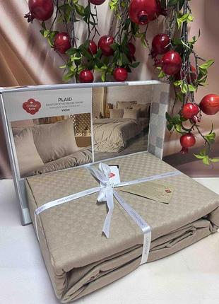 Постільна білизна ранфорс жакард євро розмір cotton box vizon