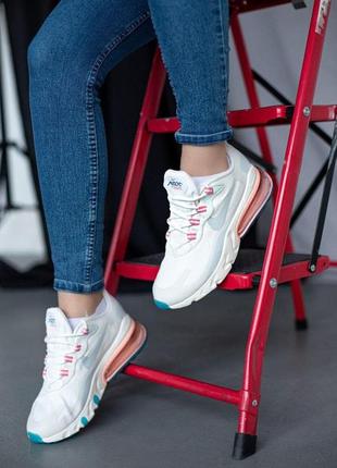 Nike air max 270 react white/blue🆕 шикарные кроссовки найк🆕 купить наложенный платёж