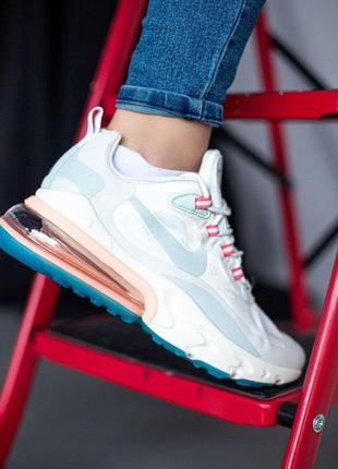 Nike air max 270 react white/blue🆕 шикарные кроссовки найк🆕 купить наложенный платёж9 фото