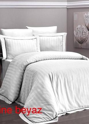 Постельное белье сатин delux евро размер first choice novel line beyaz