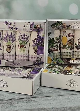 Набір кухонних вафельних рушників із вишивкою 4 штуки 40 на 60 см ceylins