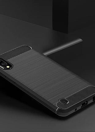 Резиновый чехол для samsung galaxy a10 / samsung galaxy m10 carbon fiber