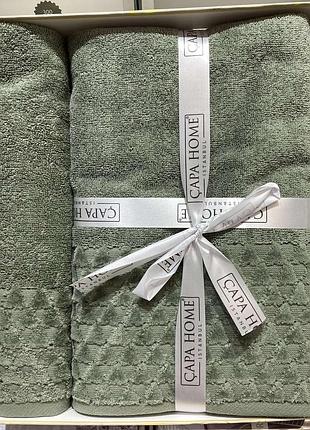 Набір махрових рушників у подарунковій коробці для лазні обличчя vip cotton