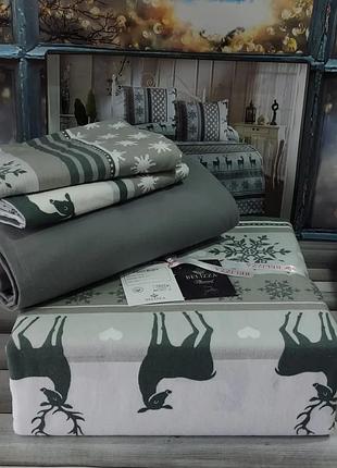 Постільна білизна фланелева байкова полуторний розмір belizza quartz