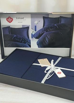 Постельное белье однотонное сатиновое 200 на 220 см евро размер cotton box elegant lacivert