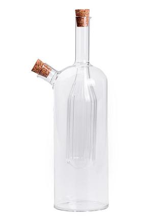Стеклянная бутылка для масла и уксуса 100/400 мл с пробкой - боросиликатное стекло