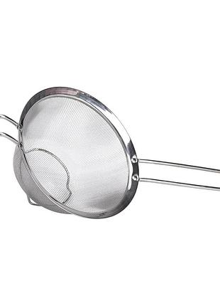 Друшляк-сито с ручкой 18 см из нержавеющей стали, мелкопористое сито для процеживания и промывки