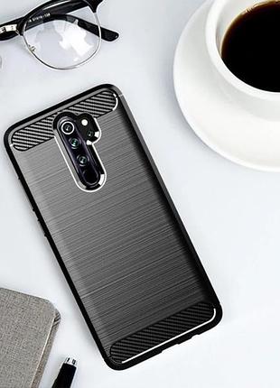 Резиновый чехол для xiaomi redmi 9 carbon fiber