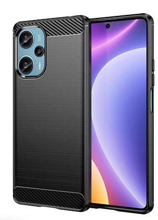 Резиновый чехол для poco f5 / xiaomi redmi note 12 turbo carbon fiber
