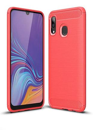 Резиновый чехол для samsung galaxy a20 / samsung galaxy a30 carbon fiber