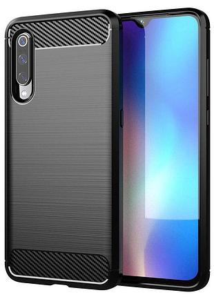 Резиновый чехол xiaomi mi9 carbon fiber