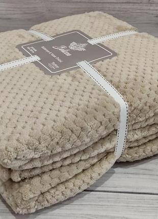 Плед микрофибра евро размер 200х220 см  belizza homе бежевый