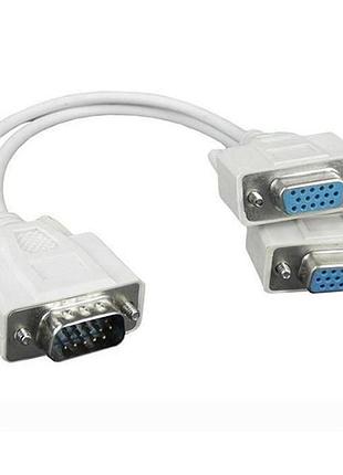 Сплітер подвоювач  мамка vga на два папка vca male vga to 2 female vga splitter cable