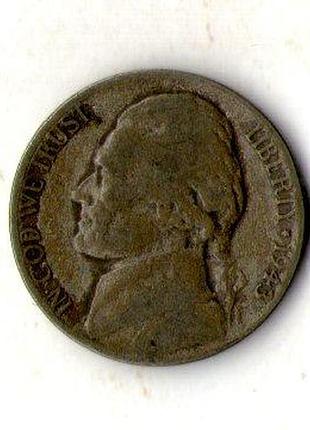 Сша 5 центів, 1943 рік джефферсон нікель срібло мон.двір р №1028