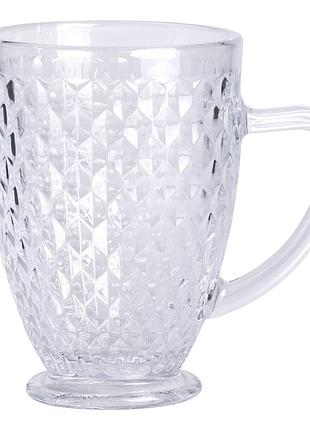 Кувшин для напитков 1 литр для компота, мохито, лимонада, сангрии прозрачный стеклянный кувшин с ручкой