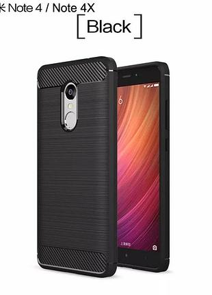 Резиновый чехол для xiaomi redmi note 4 / xiaomi redmi note 4x carbon fiber