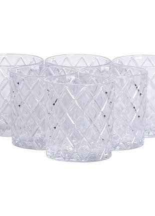Набор стаканов для виски 6 штук по 320 мл из толстого прозрачного стекла — элегантная посуда для напитков
