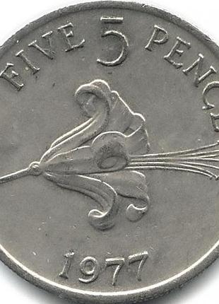 Гернсі 5 пенсів, 1977-1982  №2117