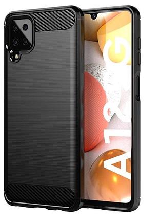 Резиновый чехол samsung galaxy a12 / samsung galaxy m12 carbon fiber