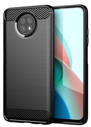 Резиновый чехол xiaomi redmi note 9t / xiaomi redmi note 9 5g carbon fiber