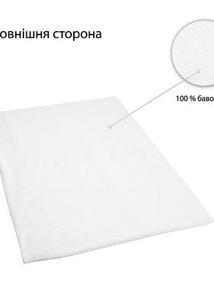 Непромокаемая хлопковая простынь-чехол 70х140, белая