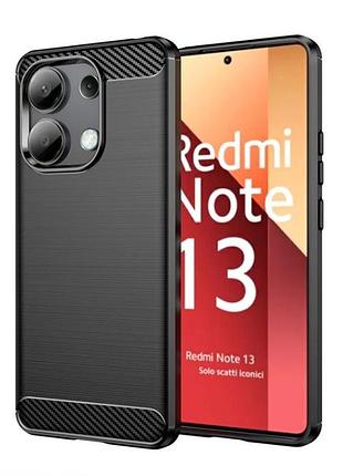 Резиновый чехол для xiaomi redmi note 13 carbon fiber