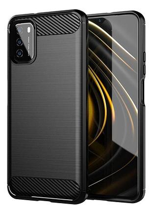 Резиновый чехол для samsung galaxy a51 / samsung galaxy m40s carbon fiber