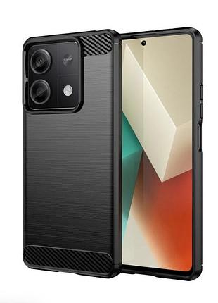 Резиновый чехол для xiaomi redmi note 13 5g carbon fiber