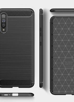 Резиновый чехол для samsung galaxy a90 5g carbon fiber