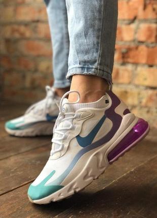 Nike air max 270 react white/violet🆕 шикарные кроссовки найк🆕купить наложенный платёж