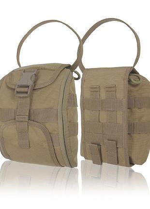 Подсумок-аптечка (быстрый сброс) kiborg gu cordura coyote. отрывной аптечный подсумок на пояс