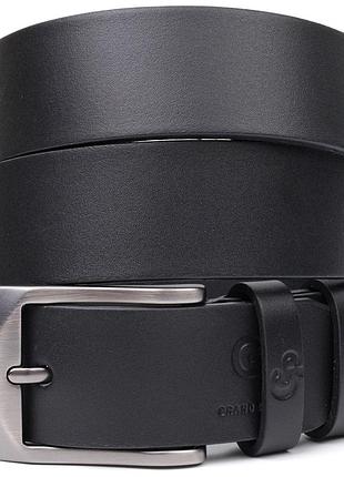 Стильный пояс под брюки для мужчин из натуральной кожи grande pelle 11690 черный