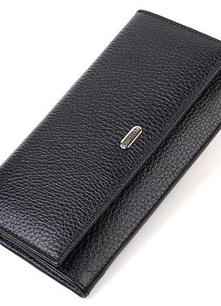 Функциональный кошелек для женщин из натуральной кожи canpellini 21822 черный