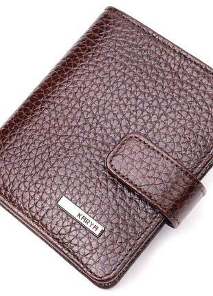 Компактный бумажник для мужчин из натуральной кожи karya 21326 коричневый