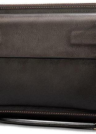 Чоловічий клатч-барсетка з ремінцем на руку vintage 14655 коричнева